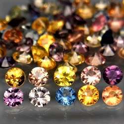 Round Diamond Cut 2.6mm.Natural Fancy Colour  Sapphire 4Pcs/0.33Ct.(1)