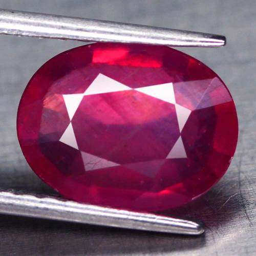 3.47Ct. Ruby Natural Oval Facet Pinkish Red Mozambique