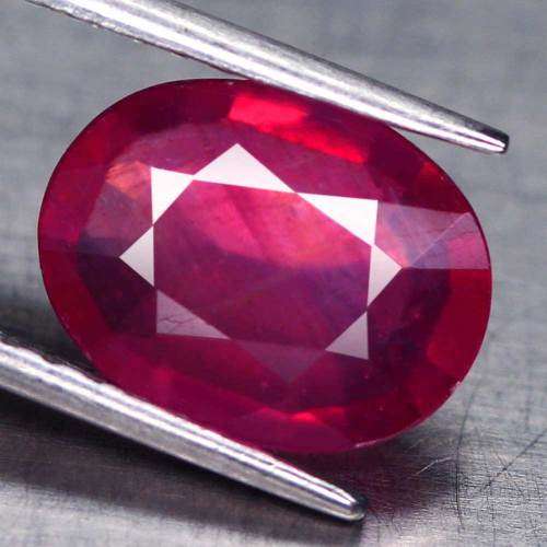 3.47Ct. Ruby Natural Oval Facet Pinkish Red Mozambique