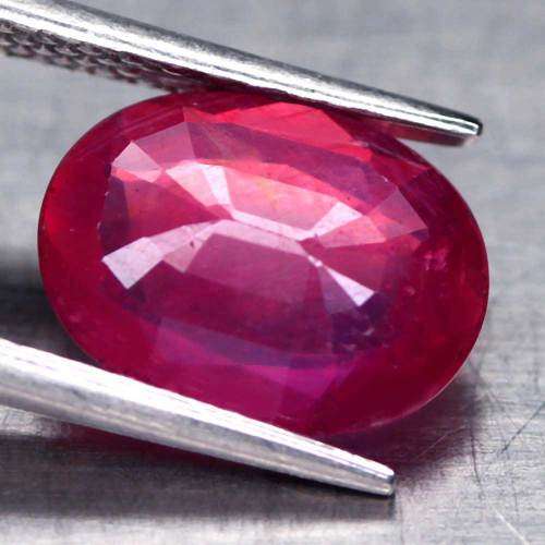3.47Ct. Ruby Natural Oval Facet Pinkish Red Mozambique