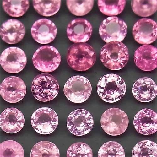 Pink Sapphire Myanmar Round Diamond Cut 3.5 to 4.2 mm x 2Pcs