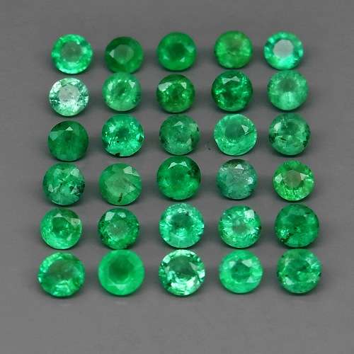 Green Columbian Emerald 1Pcs/0.11Ct.Round 3 mm.Natural