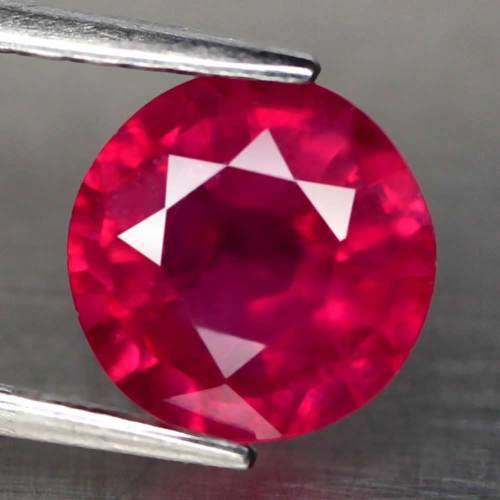 2.18 Ct. Ruby Natural Round Facet Pinkish Red Mozambique