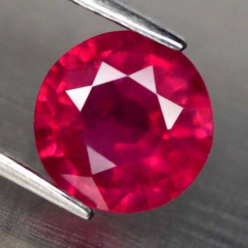 2.18 Ct. Ruby Natural Round Facet Pinkish Red Mozambique