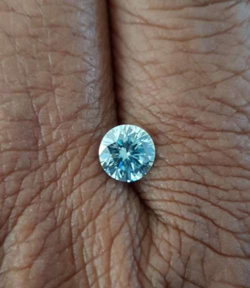 1.23ct MOISSANITE ROUND VVS1 BLUE COLOR LOOSE