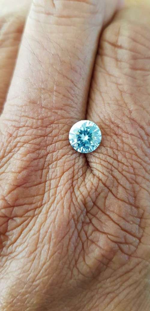 1.00ct MOISSANITE VVS1 BLUE COLOR 1Pcs  LOOSE