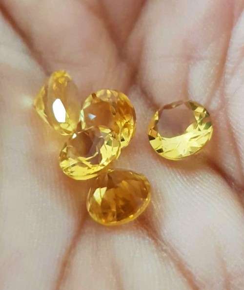 Natural Yellow Citrine Brazil 1Pcs Round 7mm.