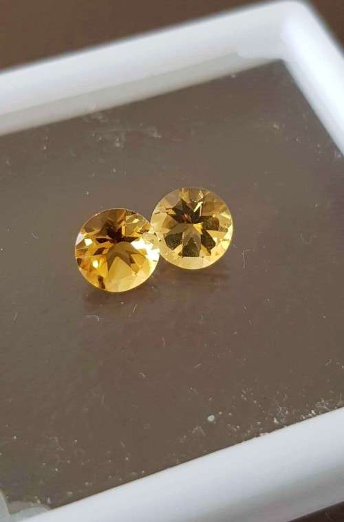 Natural Yellow Citrine Brazil 1Pcs Round 7mm.