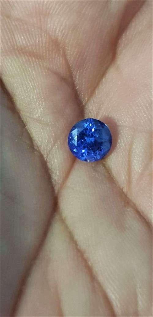 1.37Ct. Top Purplish Blue Tanzanite Round 6.9mm. Best Color&Full Fire! Natural