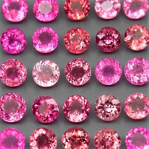 Natural Pink Tourmaline Mozambique 1P/0.25Ct. Round 3.8-4.2 mm.Beautiful Color!
