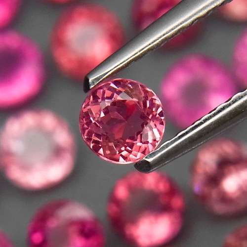 Natural Pink Tourmaline Mozambique 1P/0.25Ct. Round 3.8-4.2 mm.Beautiful Color!
