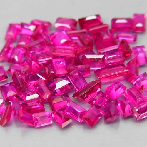 ** HOT **  Top Red Pink  Ruby Myanmar Baguette 2x1.5-4x2.5mm
