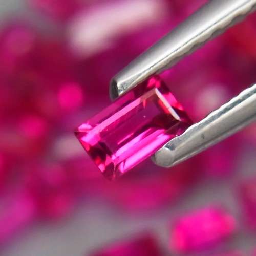 ** HOT **  Top Red Pink  Ruby Myanmar Baguette 2x1.5-4x2.5mm