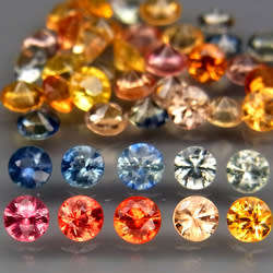 Sapphire Africa 2Pcs Round Diamond Cut 2.9 mm.Fancy Color