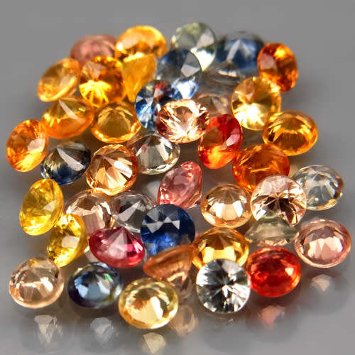 Sapphire Africa 2Pcs Round Diamond Cut 2.9 mm.Fancy Color