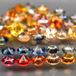 Sapphire Africa 2Pcs Round Diamond Cut 2.9 mm.Fancy Color