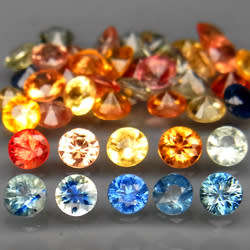 Sapphire Africa 2Pcs Round Diamond Cut 2.9 mm.Fancy Color