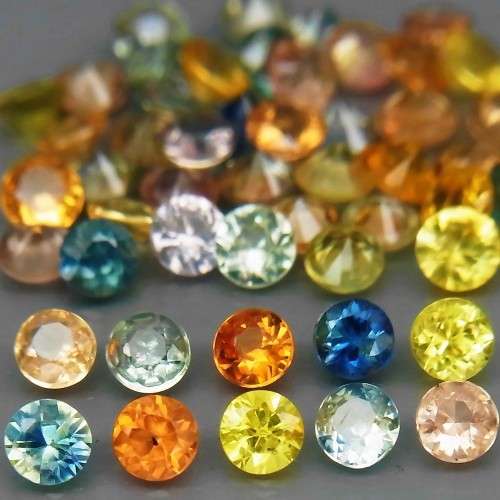 Sapphire Round Diamond Cut 2.7 mm.Beautiful & Full Fire Fancy Color 2Pcs/0.21Ct