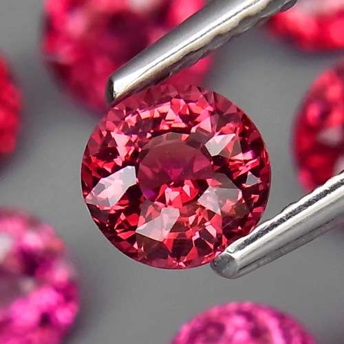 Cherry Pink Rhodolite Garnet Africa 1Pcs/0.69Ct. Round 5 mm.Ravishing Color!