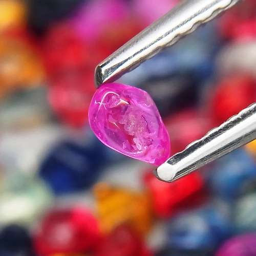 Fancy Color Sapphire 5Pcs/0.83Ct. Unshape Cabochon 2.5x2-3.5x2.5mm.Ravishing!