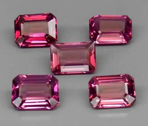Cherry Pink Rhodolite Garnet 1Pcs/1.05Ct. Emerald Cut 7x5 mm.Ravishing Color!