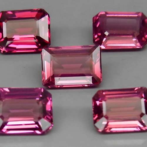Cherry Pink Rhodolite Garnet 1Pcs/1.05Ct. Emerald Cut 7x5 mm.Ravishing Color!