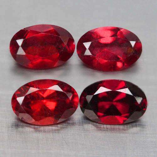 1.15Ct. Rhodolite Oval Garnet  Raspberry Red Pair
