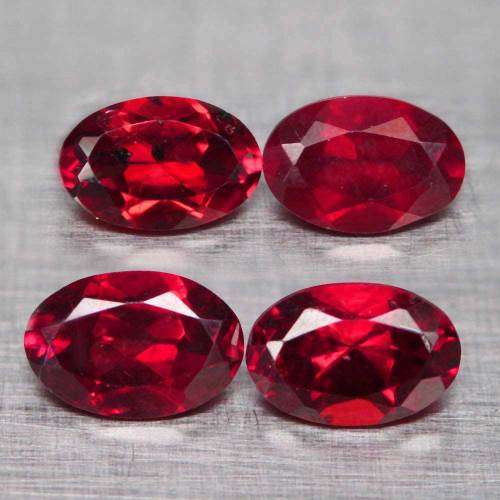1.22Ct. Rhodolite Oval Garnet  Raspberry Red Pair