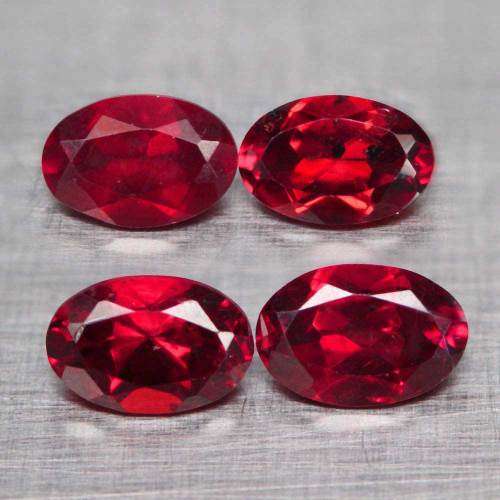 1.22Ct. Rhodolite Oval Garnet  Raspberry Red Pair