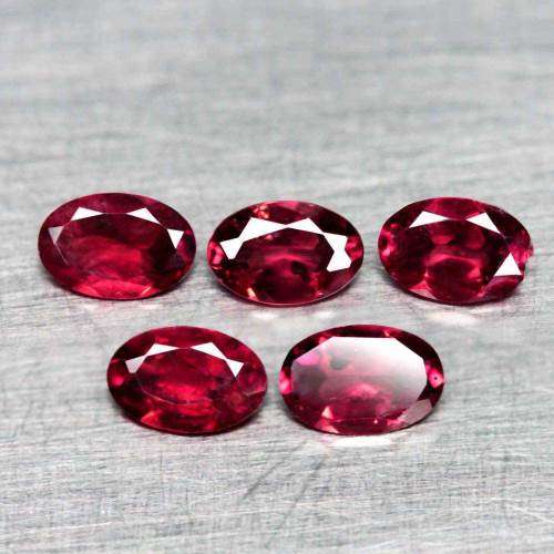 0.89Ct. Rhodolite Oval Garnet  Raspberry Red Pair