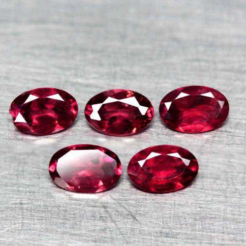 0.89Ct. Rhodolite Oval Garnet  Raspberry Red Pair
