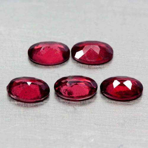 0.89Ct. Rhodolite Oval Garnet  Raspberry Red Pair