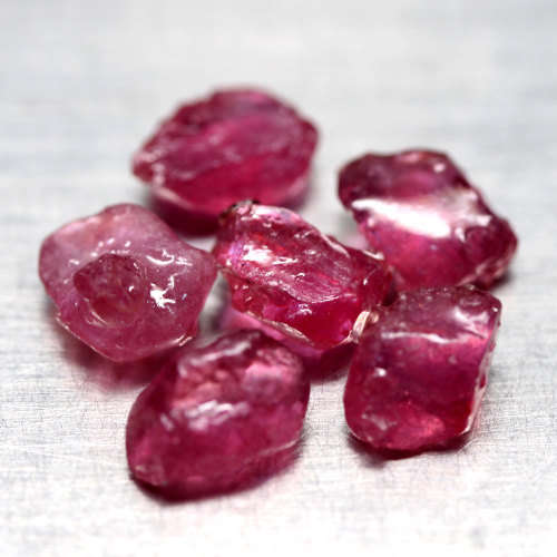 23.68 Ct. 6 Pcs Rough Ruby Natural Top Blood Red Sparking Lot Madagascar