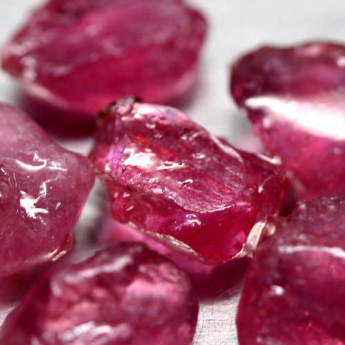 23.68 Ct. 6 Pcs Rough Ruby Natural Top Blood Red Sparking Lot Madagascar