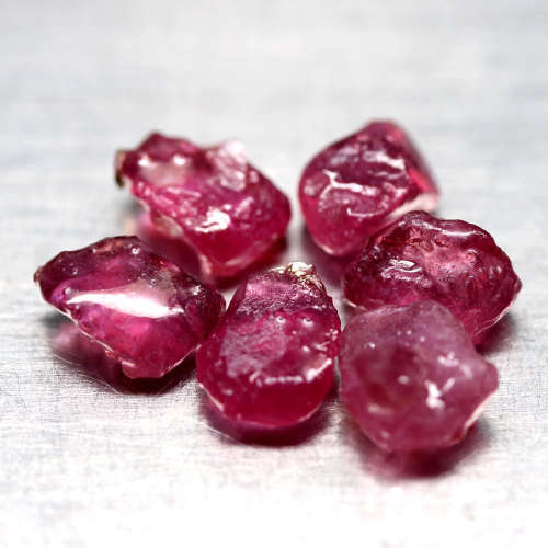 23.68 Ct. 6 Pcs Rough Ruby Natural Top Blood Red Sparking Lot Madagascar