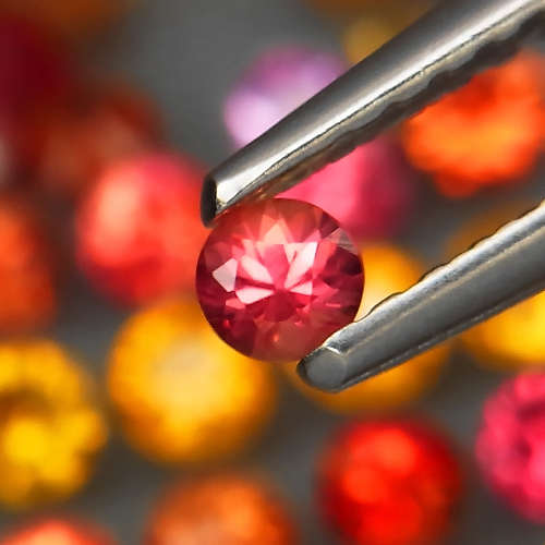 Sapphire Round Diamond Cut 2.6 mm.Fancy Color Beautiful & Full Fire  2Pcs/0.17Ct