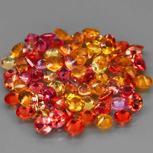 Sapphire Round Diamond Cut 2.6 mm.Fancy Color Beautiful & Full Fire  2Pcs/0.17Ct