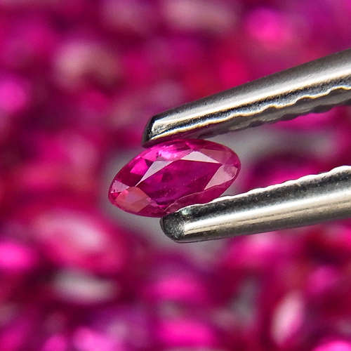 Top Pinkish Red Ruby 3x2-4x2mm 0.073Cts.Rare! Marquise Cut