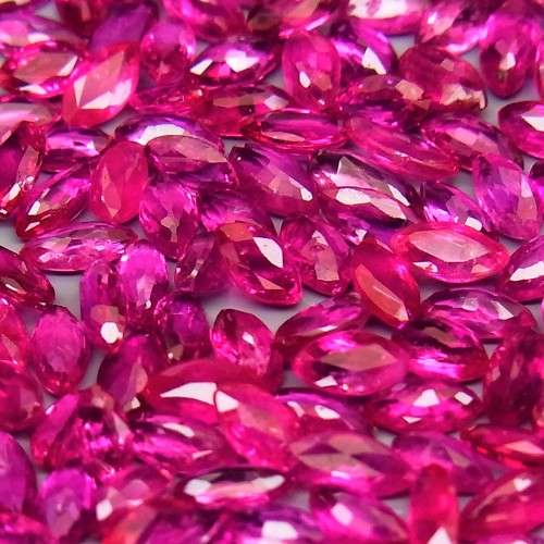 Top Pinkish Red Ruby 3x2-4x2mm 0.073Cts.Rare! Marquise Cut