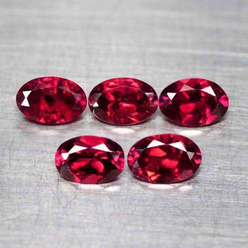 1.32Ct. Rhodolite Garnets Pair Natural Unheated Oval Raspberry Red