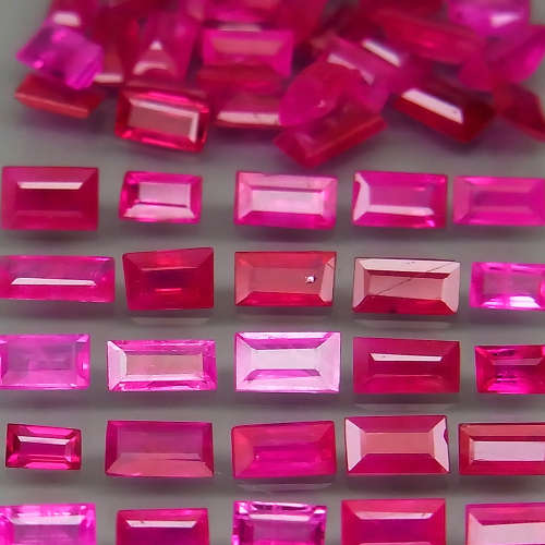 ** HOT **  Top Red Pink  Ruby  Baguette Cut 0.080cts