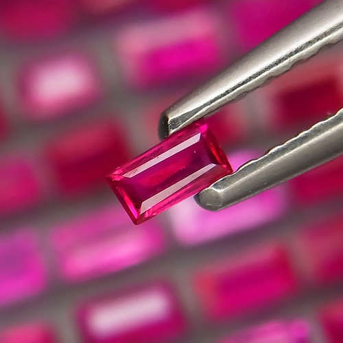 ** HOT **  Top Red Pink  Ruby  Baguette Cut 0.080cts