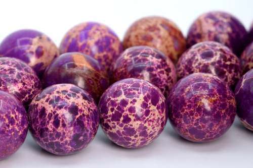 Violet Imperial Jasper Beads Grade AAA Natural Gemstone 12MM