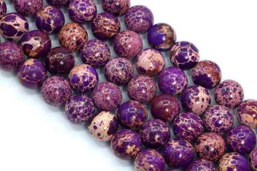 Violet Imperial Jasper Beads Grade AAA Natural Gemstone 12MM