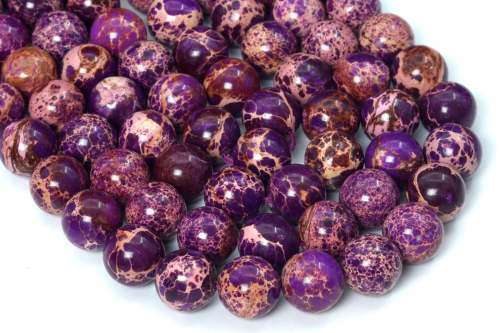 Violet Imperial Jasper Beads Grade AAA Natural Gemstone 12MM