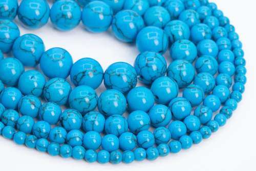 Blue Turquoise Loose Beads Round Shape 12MM