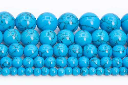 Blue Turquoise Loose Beads Round Shape 12MM