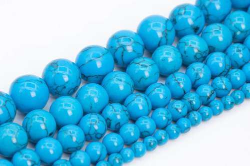 Blue Turquoise Loose Beads Round Shape 12MM
