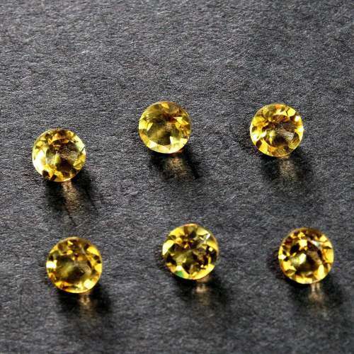 Natural Yellow Citrine Brazil 1Pcs Round 4mm.