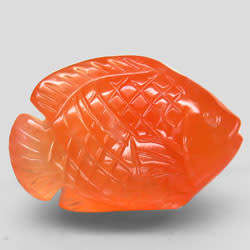 12.59Ct. Natural Orange Agate Fish Carving  Gorgeous